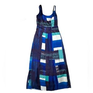 Ann Taylor petite sleeveless blue maxi dress